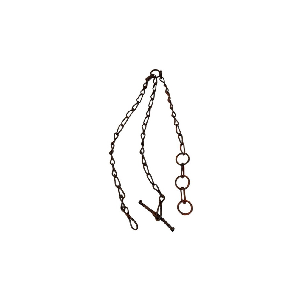 VINTAGE Antique bull or horse 3 piece leader neck chain‎ Rust Primitive